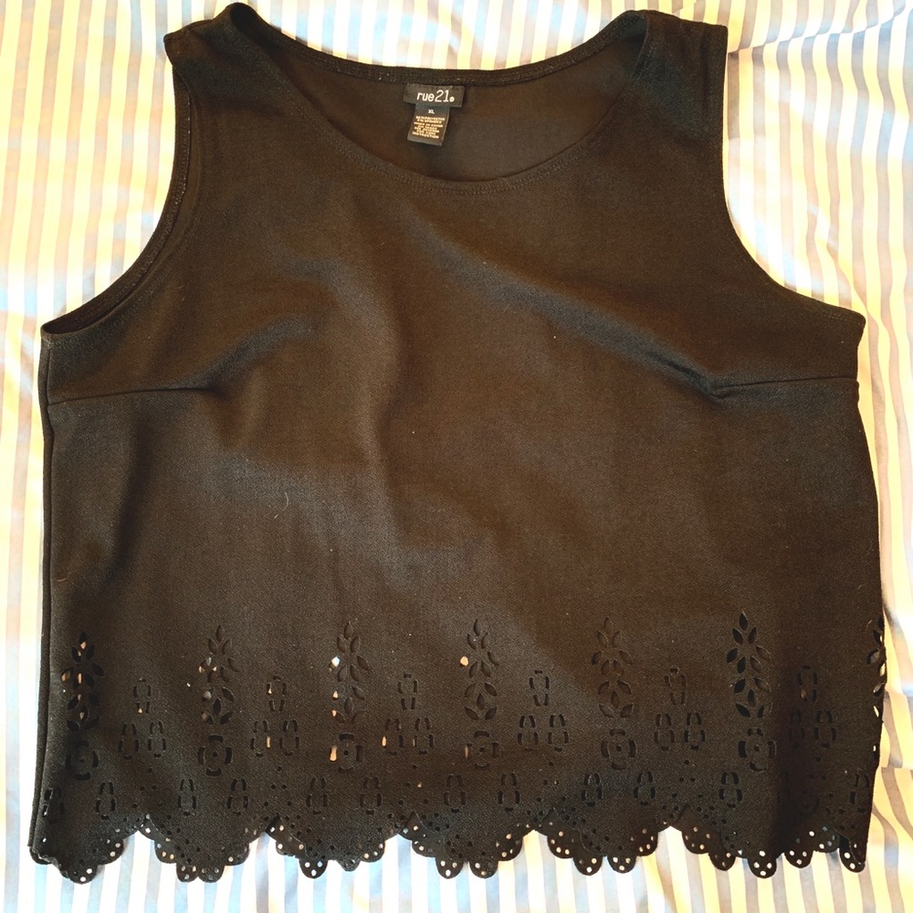Rue21 Black Cutout Tank Top